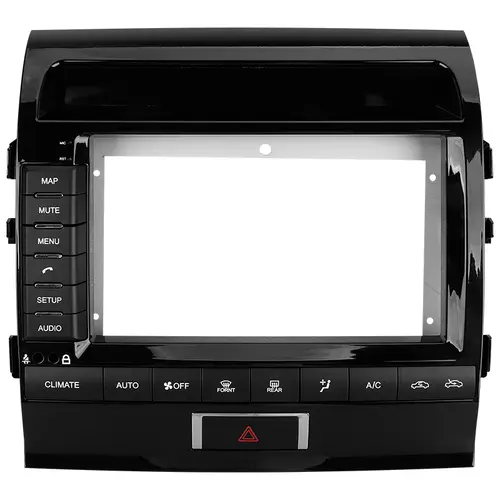 Комплект рамки с разъёмами 9" Toyota LC 200 2007-2015 климат на ШГУ, кнопки слева