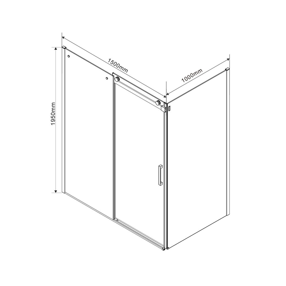 Душевой уголок Комо (Como) VSR-1C1015CL, 1500*1000, хром, стекло прозрачное,