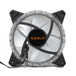 Комплект из 3 вентиляторов ТЕСЛА (TESLA) RGB120-3D3, 120мм, 3-pin+Molex, прозрачный-белый/FRGB, 1200rpm, 38CFM, 21дБ, антивибропрокладки (TSL-120-3D3)