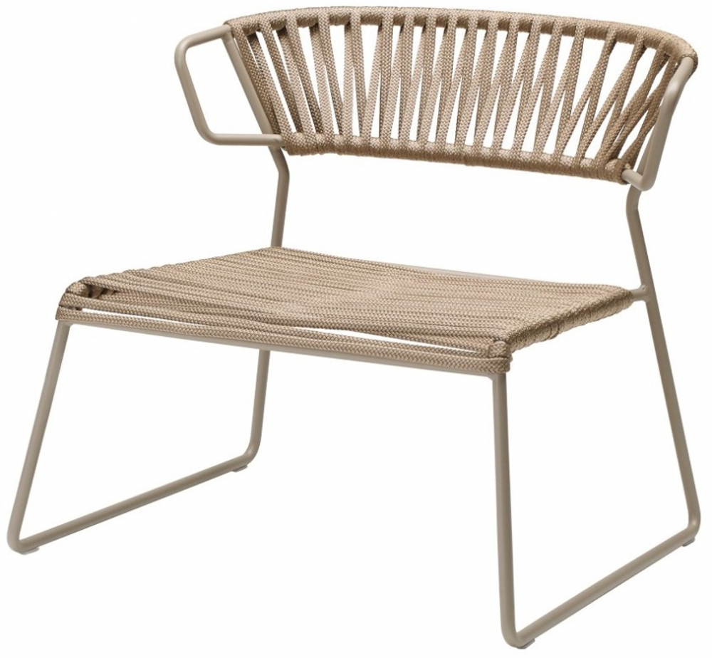 Кресло лаунж плетеное Scab Design Lisa Lounge Filo, тортора