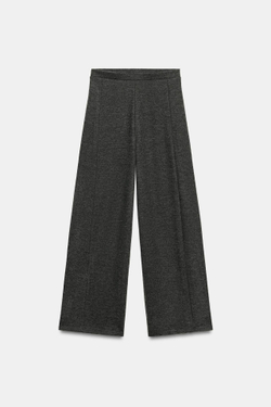ZARA ОБЪЕМНЫЕ БРЮКИ ИЗ МЯГКОЙ ТКАНИ, АНТРАЦИТОВО-СЕРЫЙ