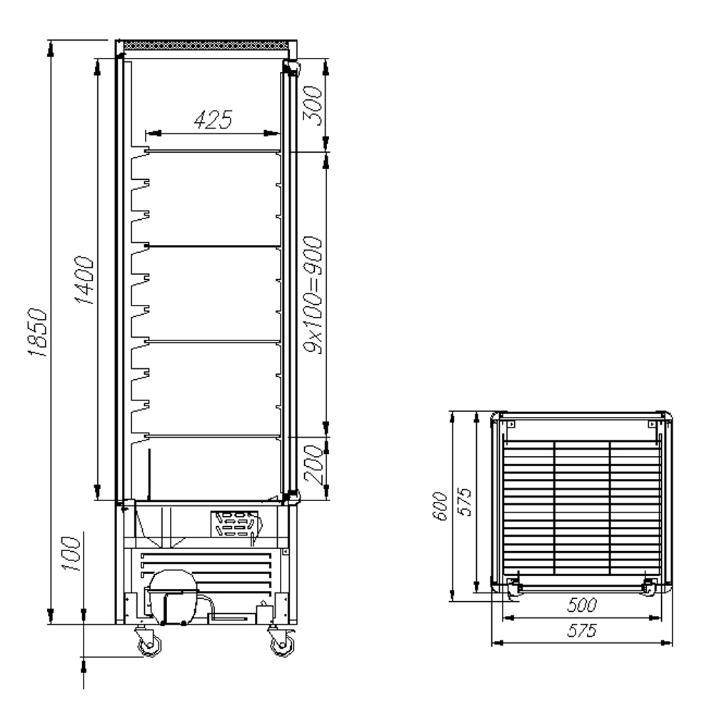 Кондитерская витрина Carboma Latium D4 VM 400-1 (R400C Люкс коричнево-золотой, 1/2, INOX)