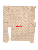 Ковры MAN TGX (автомат, механика) (экокожа, бежевый, бежевый кант, красная вышивка)