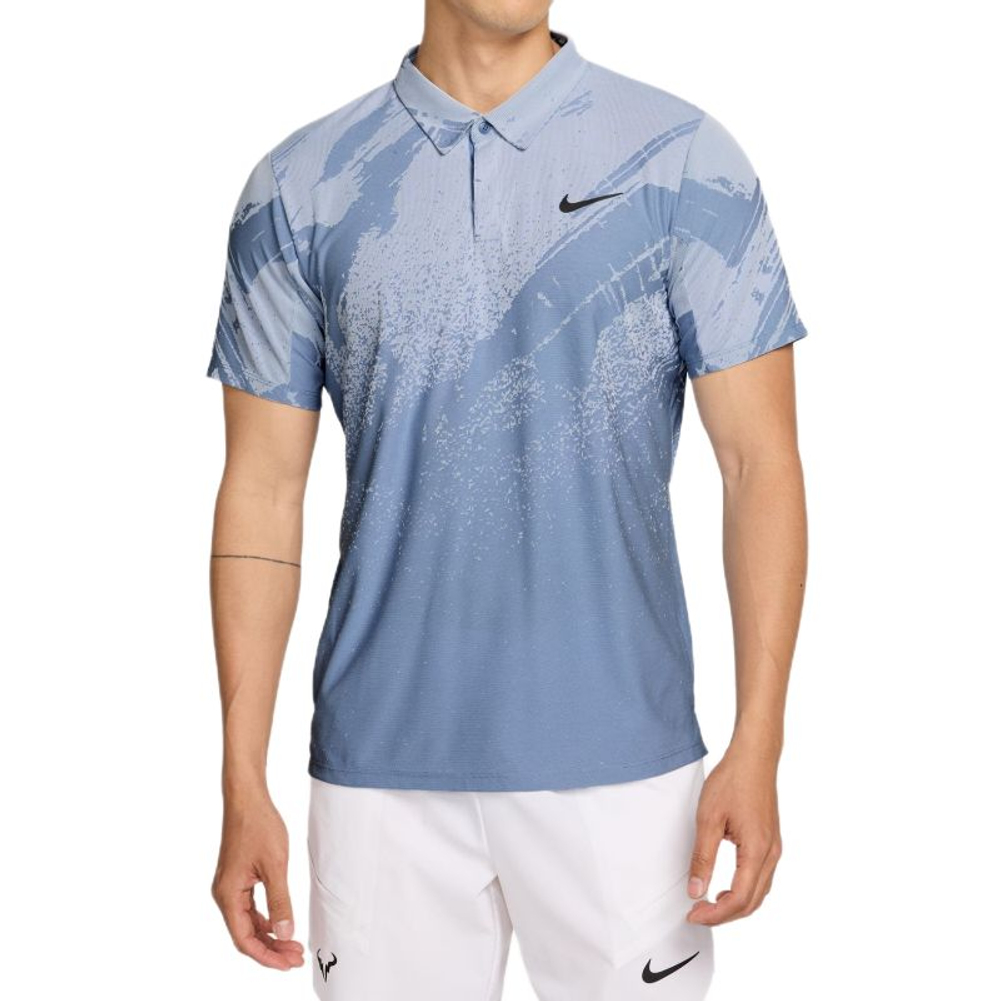 Теннисное поло Nike Court Paris Slam Advantage Dri-Fit Tennis - work blue/hydrogen blue/black