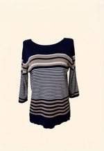 Женский джемпер в полоску, размер 46