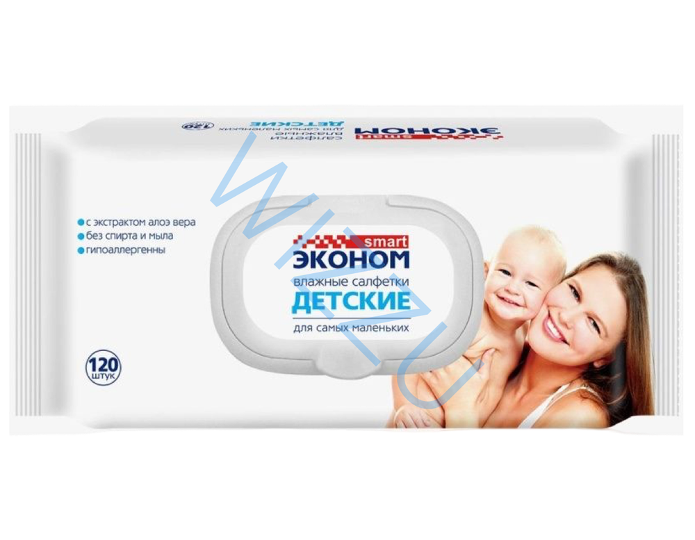 Салфетки влажные Smart Эконом детские 120шт