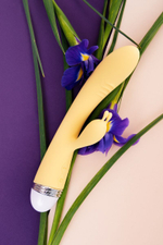Желтый вибратор-кролик Aster - 22 см. (Цвет: желтый)