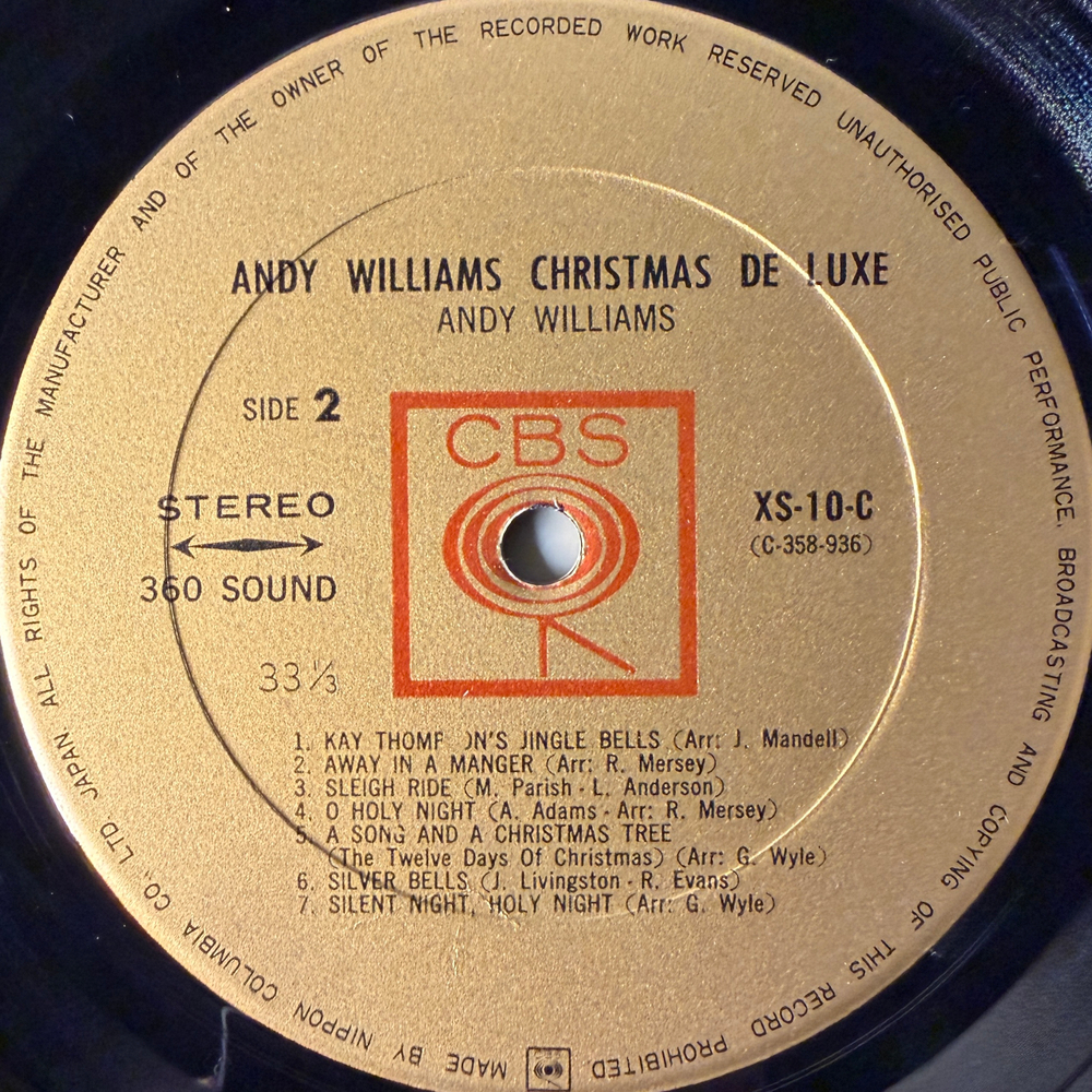 Andy Williams ‎– Christmas De Luxe (Япония) Т