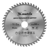 Пильный диск по дереву, 216 х 32 мм, 48 зубьев, кольцо 30/32 Matrix Professional — фото 1