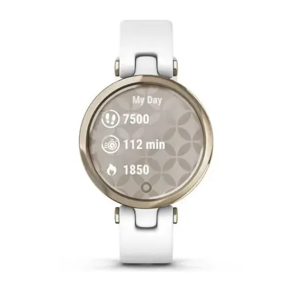 Garmin Lily кремово-золотистый безель, белый корпус и силиконовый ремешок