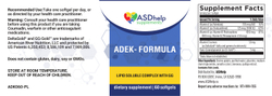 ADEK-Formula — этикетка (Supplement Facts)