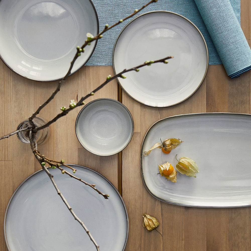 IKEA GLADELIG  (ИКЕА ГЛАДЕЛИГ)  -  Тарелка - серый 20х13 см