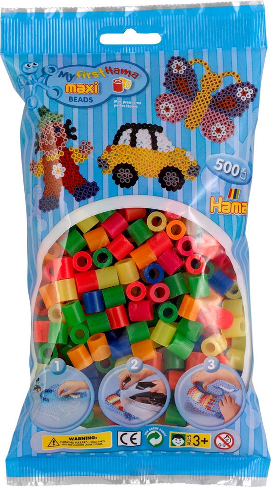 Hama Бусинки для термомозаики MAXI микс, 500 шт (8472)