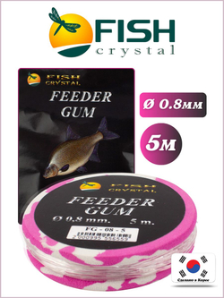Фидер гам амортизатор для рыбалки Fish Crystal (Feeder Gum) прозрачный 0.8/5м