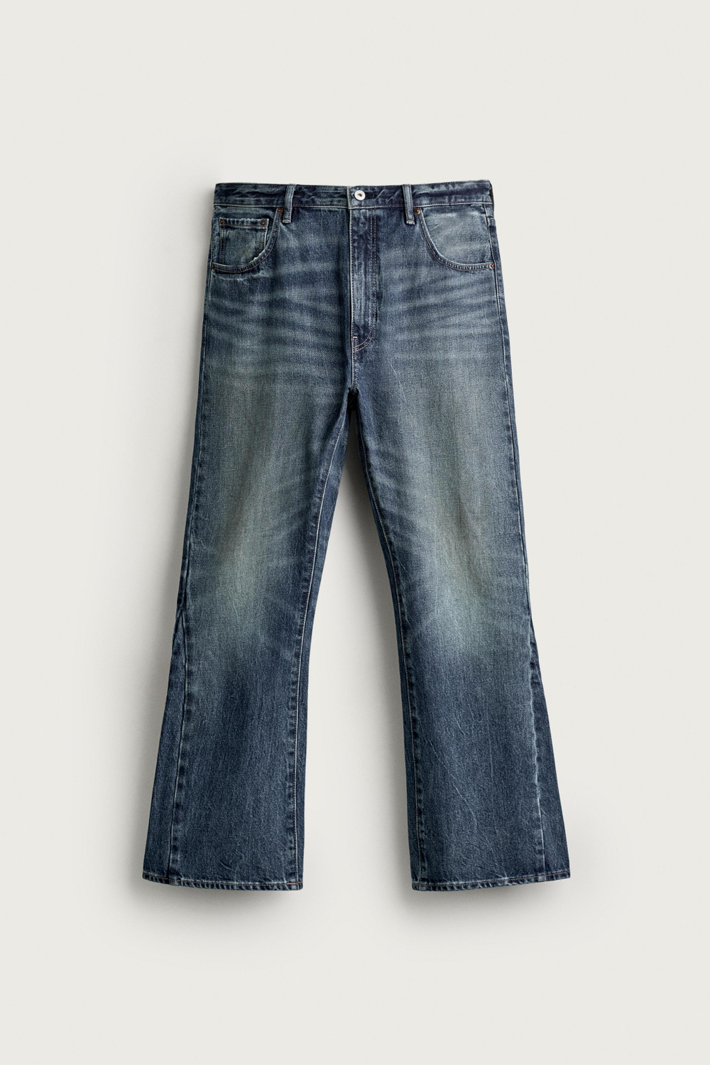 РАСКЛЕШЕННЫЕ ДЖИНСЫ С РАЗРЕЗАМИ — ZARA