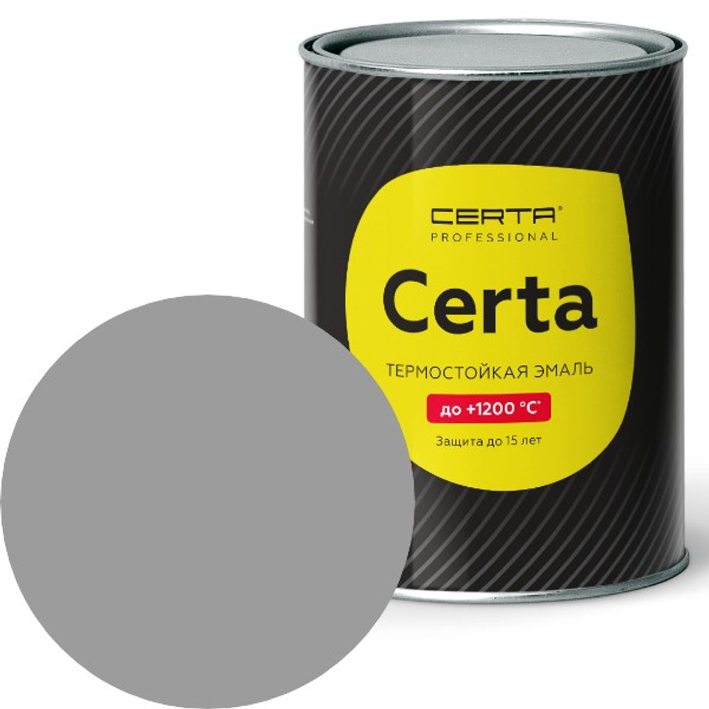 CERTA Эмаль термостойкая антикоррозионная Серебристо-серая 0,8кг (650°С)