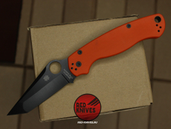 Нож Spyderco Paramilitary 2 Tanto G10 - оранжевая рукоять, черный клинок RK/474