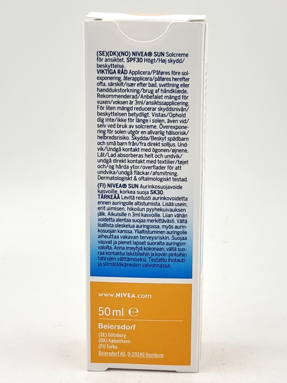 Nivea Sun UV Face Shine Control 50ml - SPF30 Face Sun Care ( из Финляндии)