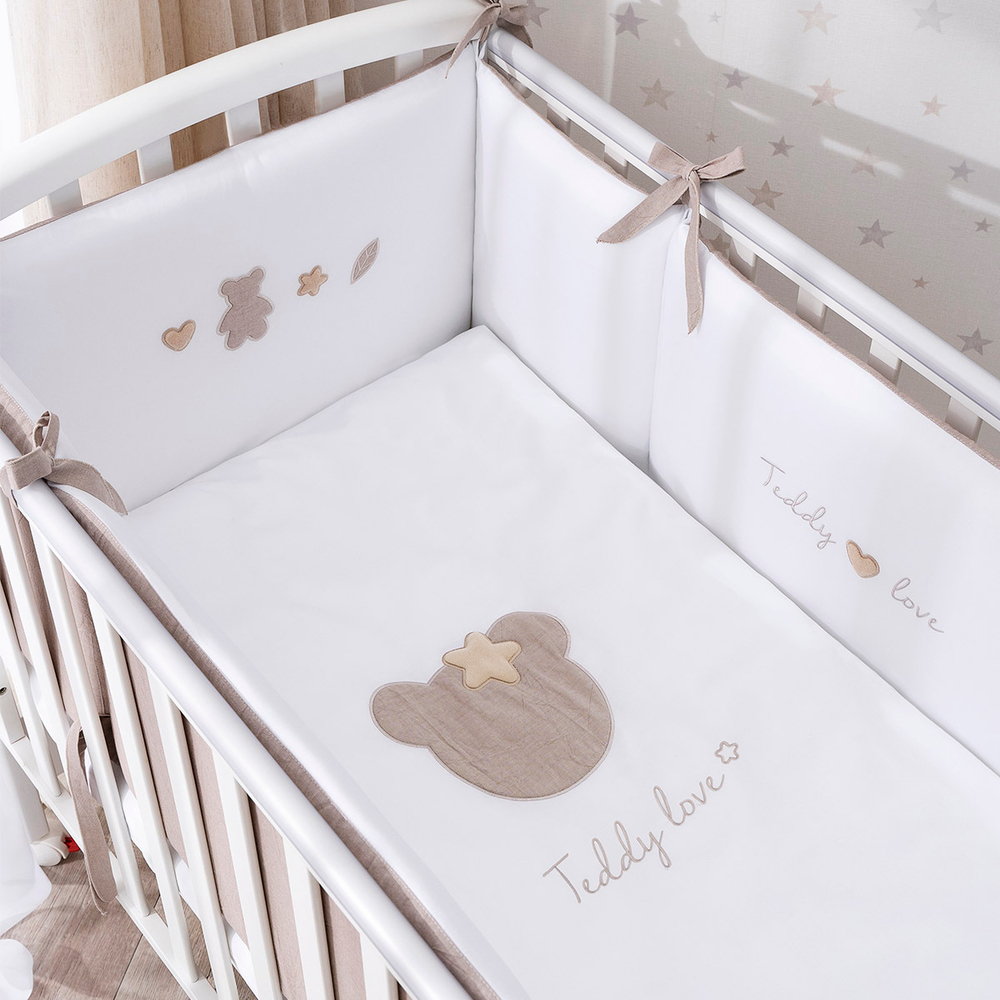 Комплект белья для классической кроватки Teddy Love 6 предметов цвет песочный