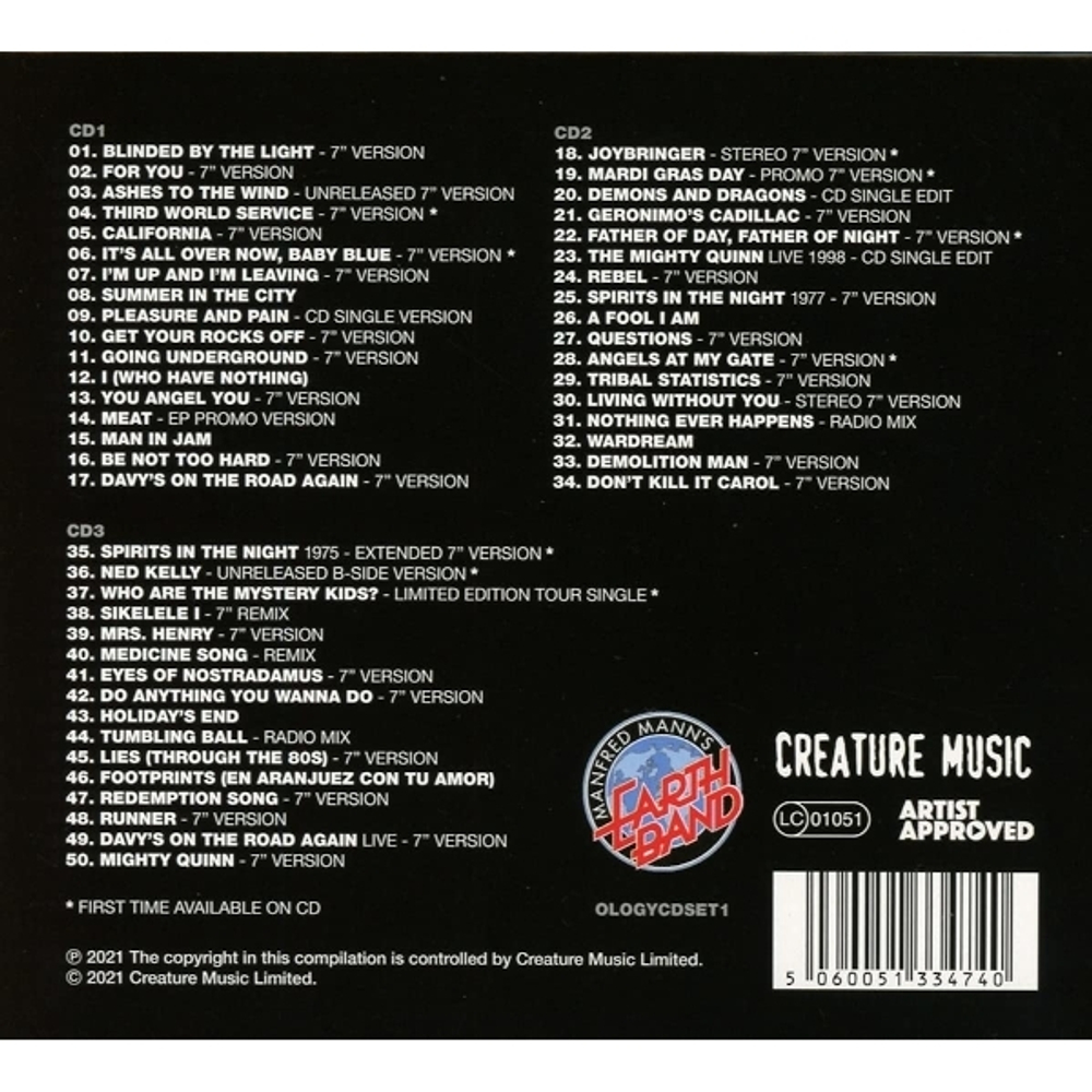 Manfred Mann's Earth Band / Mannthology (50 Years Of Manfred Mann's Earth Band 1971 - 2021)(3CD)