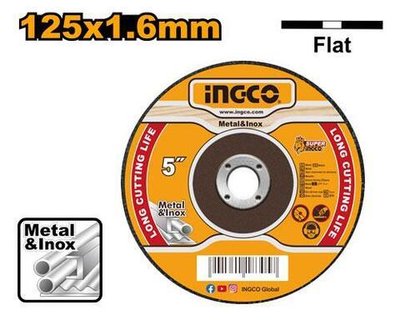 Круг отрезной 41 125х1.6х22 A 30 RBF Metal/Inox INGCO MCD301252