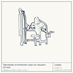 Тренажёр отжимание сидя на трицепс G3-S42 — от 448 000 ₽