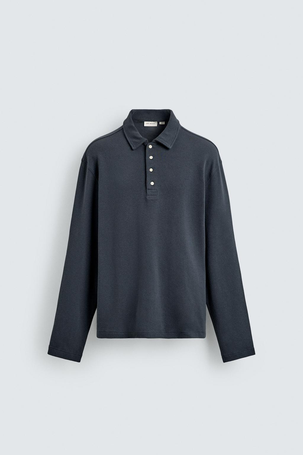ZARA ПОЛО ИЗ ХЛОПКА С ВОРСИСТОЙ ТЕКСТУРОЙ ORIGINS, СЕРО-КОРИЧНЕВЫЙ
