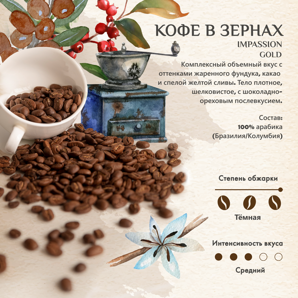 Кофе в зернах Impassion Gold Espresso, 1кг