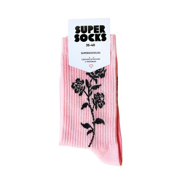 Носки SUPER SOCKS Черная Роза, розовый