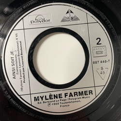 Винтажная виниловая пластинка Mylene Farmer Ainsi Soit Je 7 дюймов (маленькая пластинка) (Франция 1988)