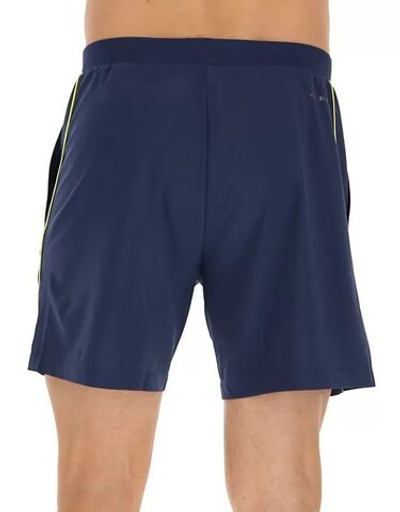 Мужские теннисные шорты Lotto Superrapida V Short - dark denim/acid yellow