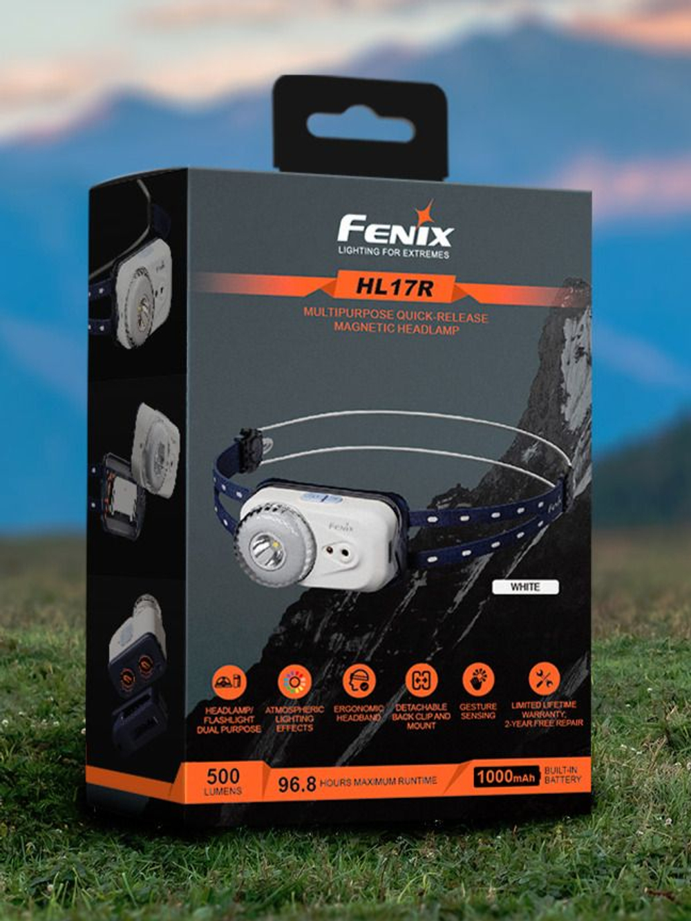 Фонарь Fenix HL17R белый, 500 люмен, дальний, ближний и красный свет, до 100 метров луч, до 96 часов