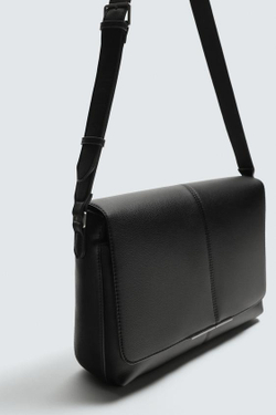 ZARA СУМКА С КЛАПАНОМ, ЧЕРНЫЙ