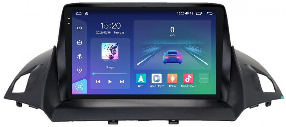 Магнитола для Ford Kuga 2011-2019 (рамка с зазорами) - Parafar PF362U2K на Android 13, Быстрая, QLED+2K, CarPlay, 4G SIM-слот