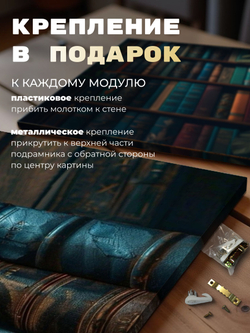 Картина Тайны забытых томов модульная 50x70см 2шт., на деревянном подрамнике