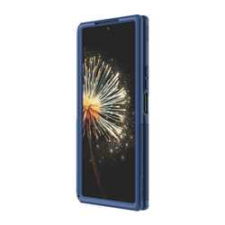 Чехол синего цвета на Xiaomi Mix Fold 3 от Nillkin, серия Super Frosted Shield Fold-Bracket Version, версия с подставкой