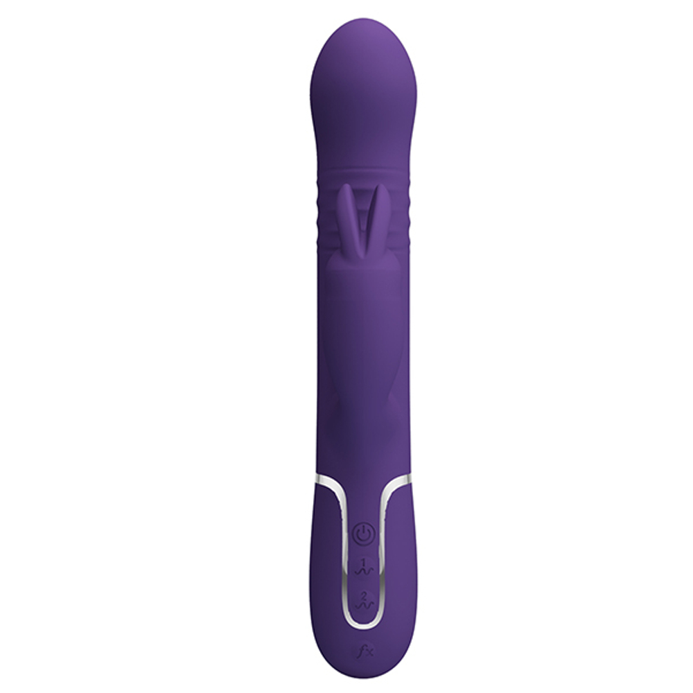 Темно-фиолетовый вибратор-кролик 22,8см с пульсацией Pretty Love Perdita BW-500015-2