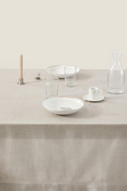 ZARA HOME АЖУРНАЯ ХЛОПКОВАЯ СКАТЕРТЬ, СЕРЫЙ