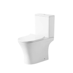Унитаз напольный Grossman Classic GR-4465SQ (640х350х800) безободковый,белый с тонкой крышкой,микролифт,смыв торнадо,2 места
