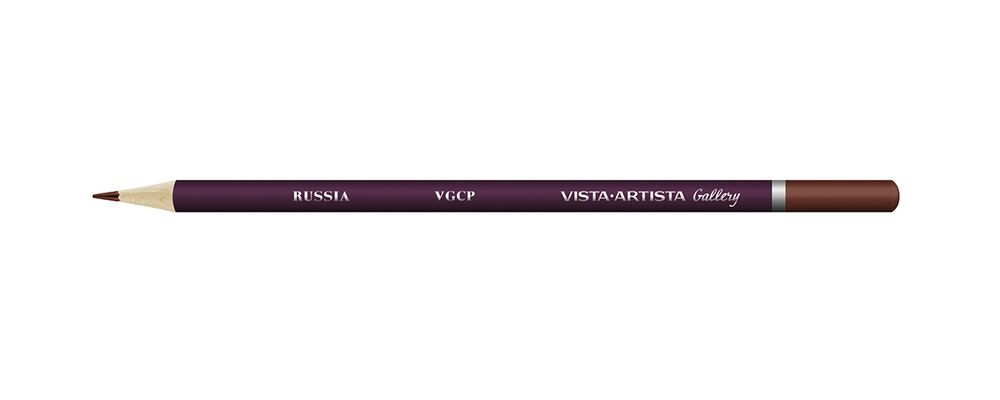 Карандаш цветной художественный заточенный, 6 шт, 707 Сиена жженая (Burnt Sienna), Vista-Artista Gallery VGCP