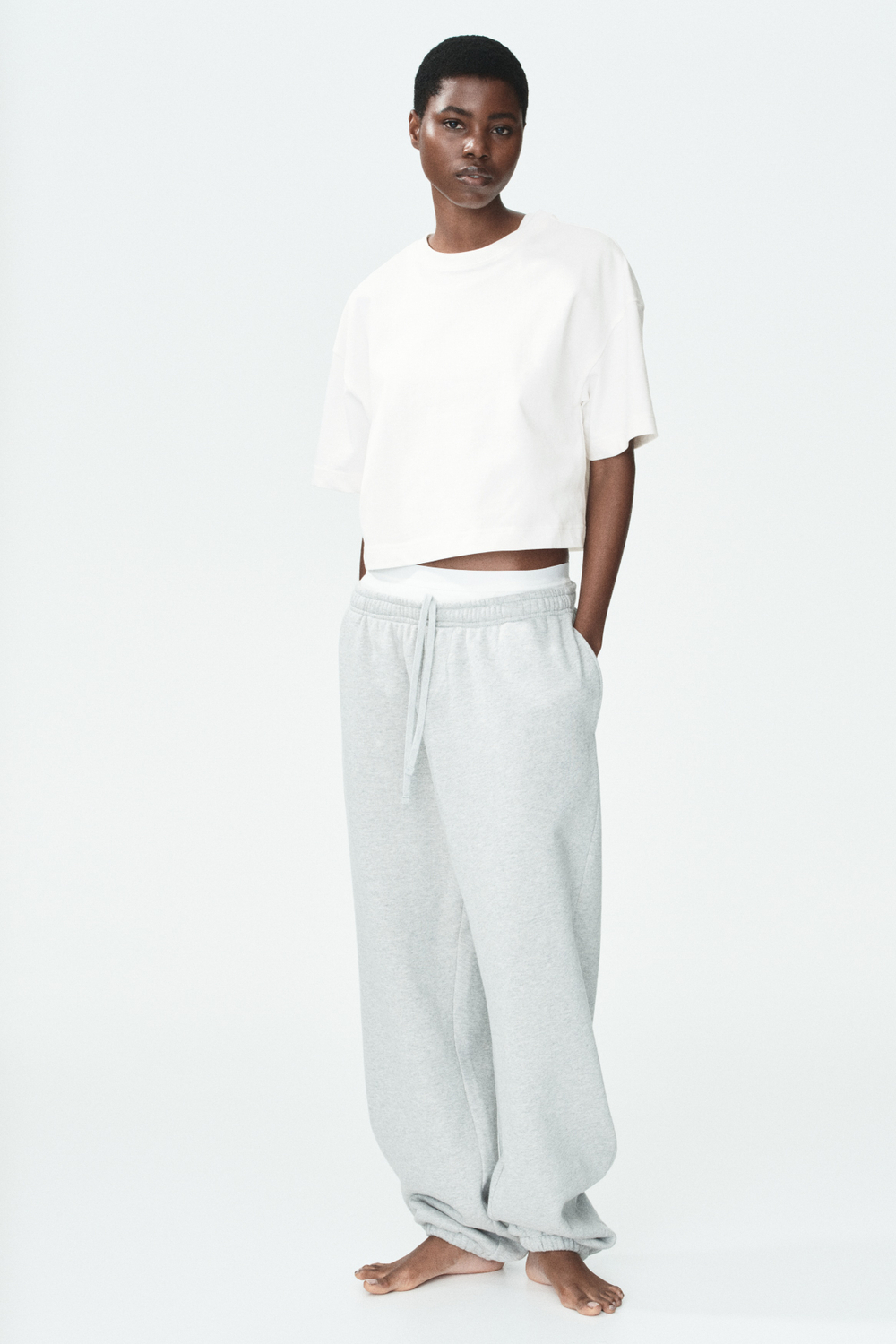 Короткая широкая футболка - H&M