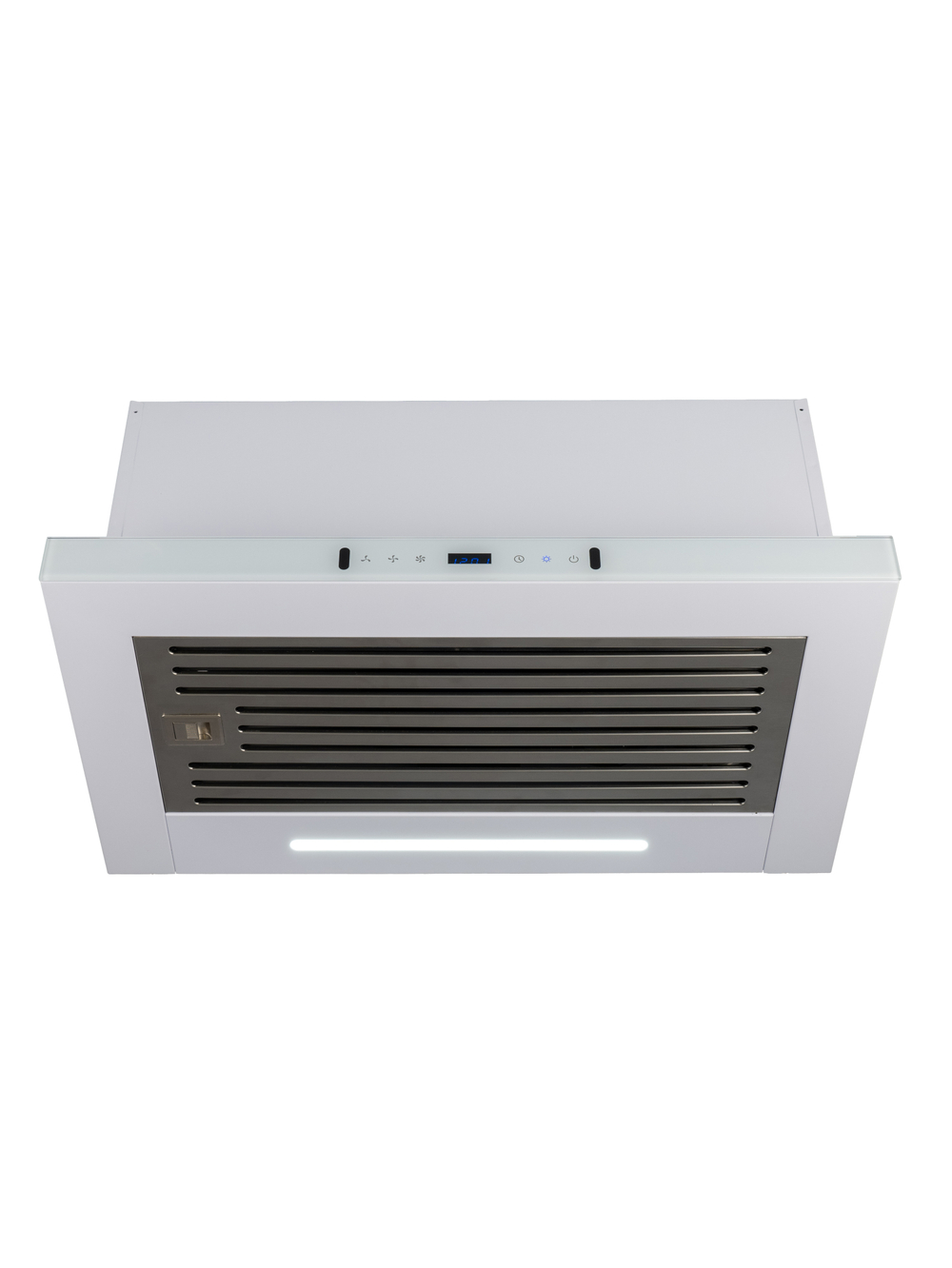 Вытяжка кухонная MACBI Perfa-60G-baf (WHITE) белый, D150мм, 1200м3/ч, полновстраиваемая, мотор 230Ватт, стекло 60см, сенсорное управление + управление жестами