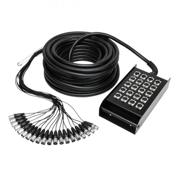 Adam Hall K 20 C 15 - мультикор 15 м, 16 XLR (F) - 4 XLR (M) со стейдж-боксом, 180х75х335 мм