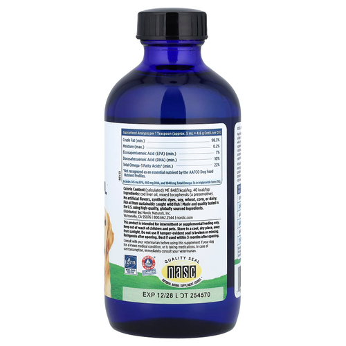 Nordic Naturals, Cod Liver Oil Pet™, для собак, 237 мл (8 жидк. унций)