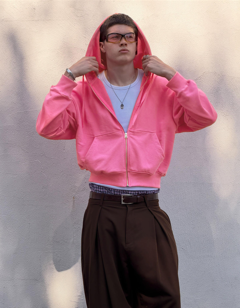 Мужское худи на молнии, арт. 3842/538 - BERSHKA