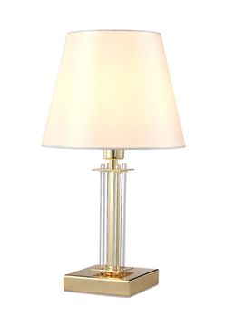 Настольная лампа 1*E14 NICOLAS LG1 GOLD/WHITE золото/прозрачный Crystal Lux