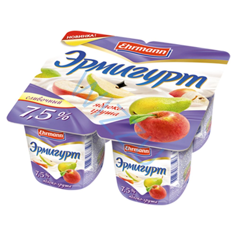 Йогуртный продукт Эрмигурт 7,5% яблоко груша 100г