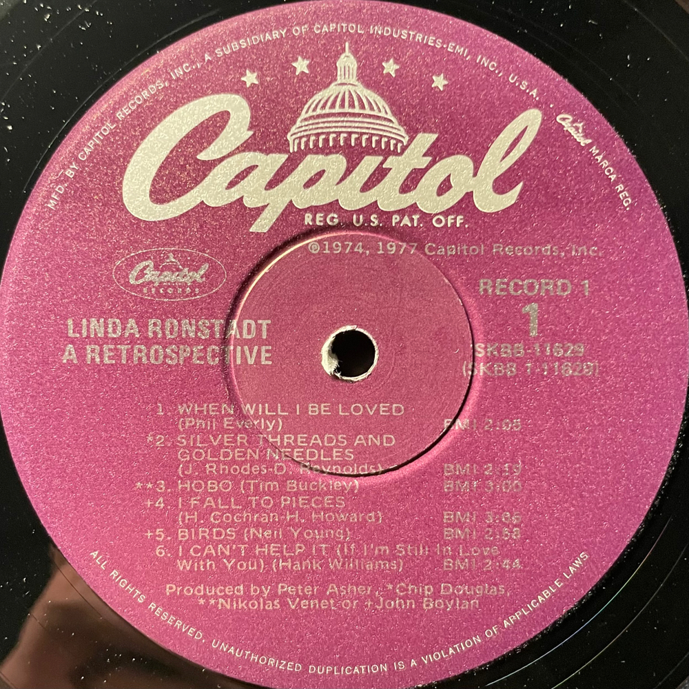 Linda Ronstadt ‎– A Retrospective 2LP (США 1977г.)