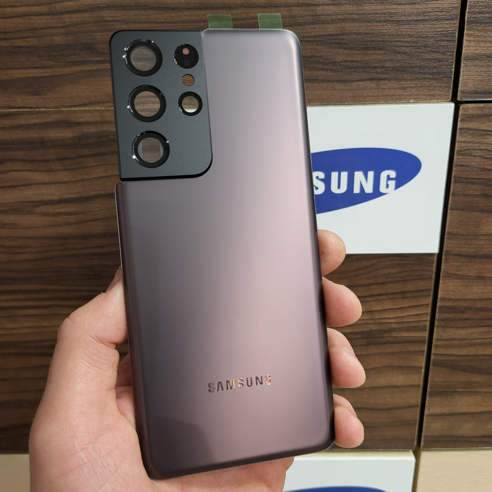 Крышка для Samsung S21 Ultra - задняя стеклянная панель "хорошее качество" (бронзового цвета)