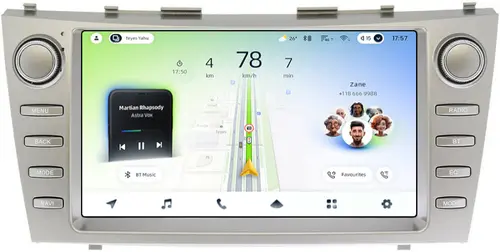 Магнитола для Toyota Camry 40 2006-2011 (рамка с крутилками) - Teyes CC4L монитор 9" IPS, Android 14, Быстрая, Snapdragon 662, CarPlay, 4G SIM-слот